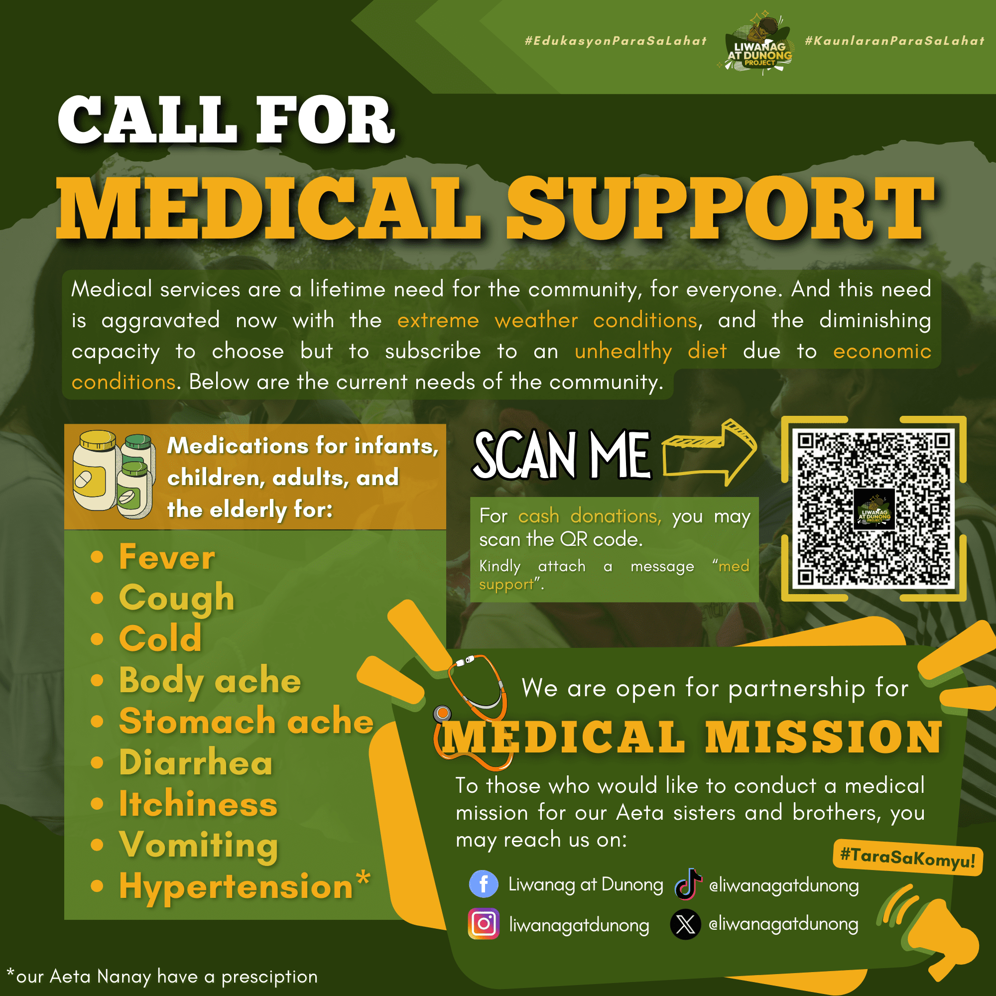 Call for Medical Support
